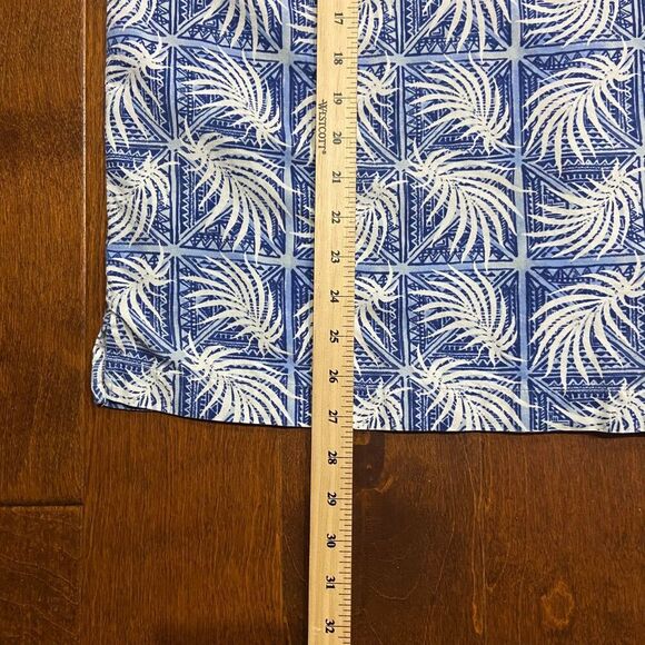 Nat Nast Casual Hawaiian Silk Cotton Blend Blue White Button Front Shirt Mens XL - Picture 8 of 8